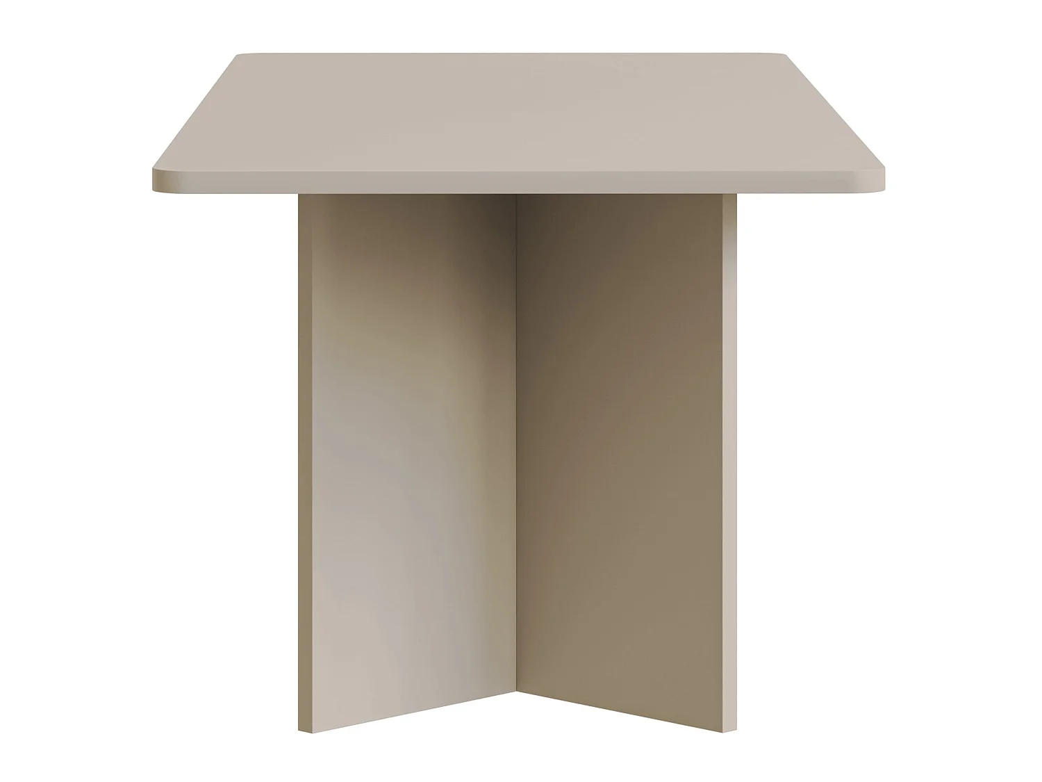 Table à manger rectangulaire – Gris cachemire – bords arrondis, piètement plein – 204x90 cm – QUBEO