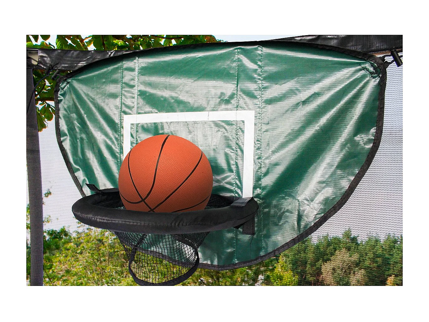 Universeller Basketballkorb für Trampoline "Loopy" - Grün