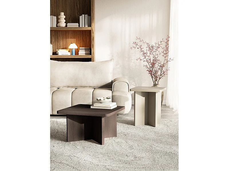 Table basse – 42 cm – gris cachemire – QUBEO