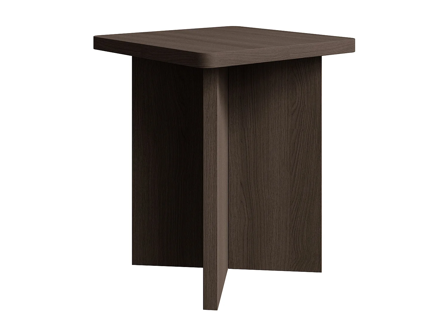 Salontafel 42 cm – vierkant met kruisframe – essenlook bruin – QUBEO