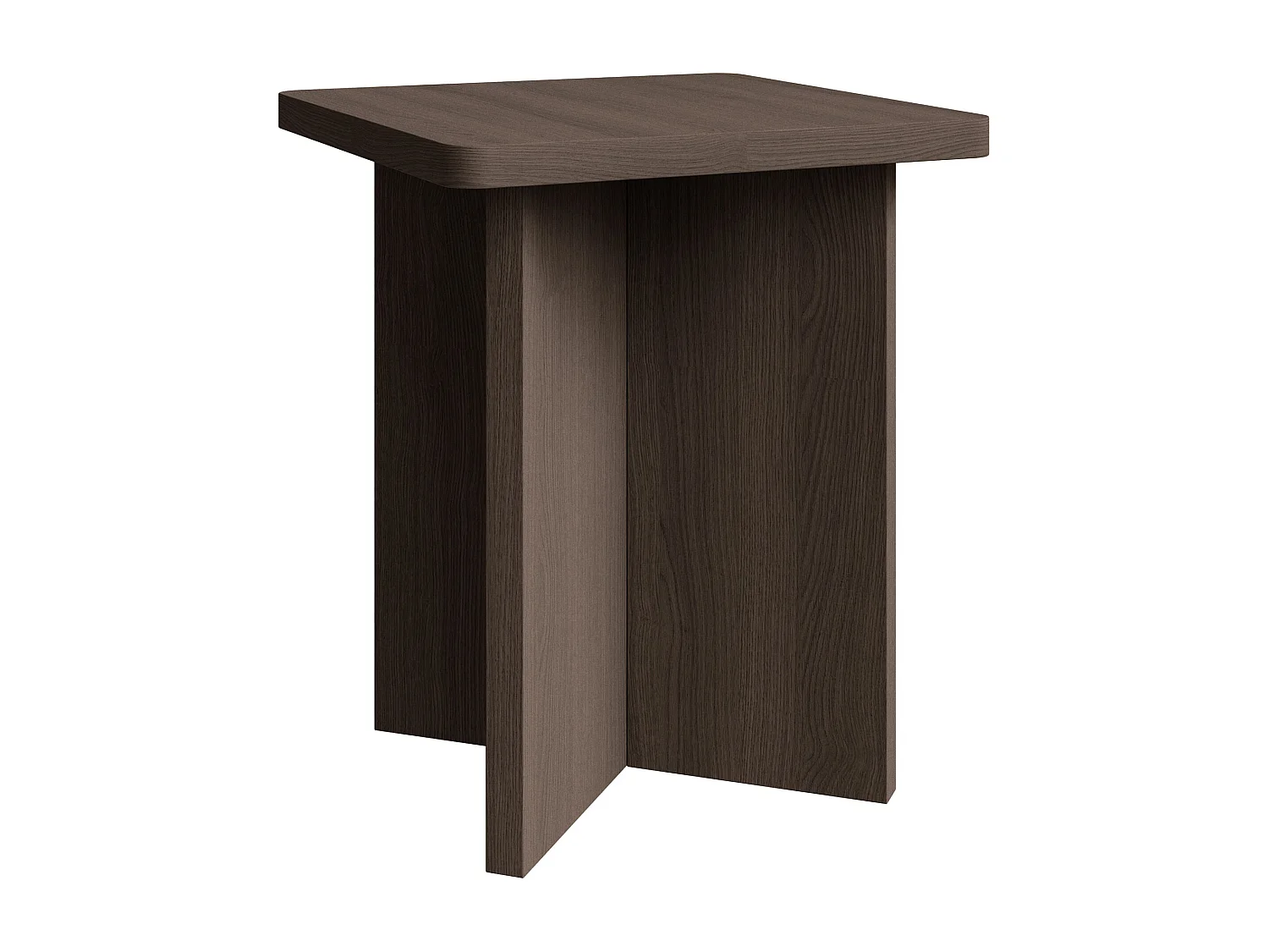 Salontafel 42 cm – vierkant met kruisframe – essenlook bruin – QUBEO