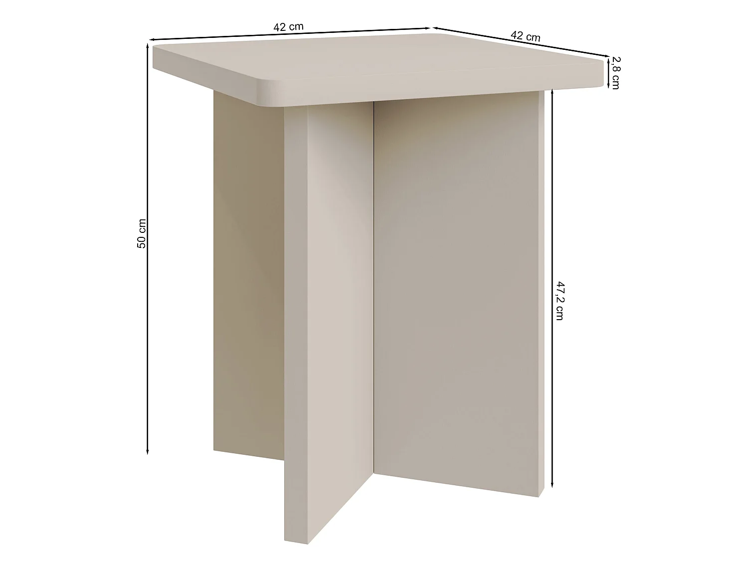 Table basse – 42 cm – frêne brun effet bois – QUBEO