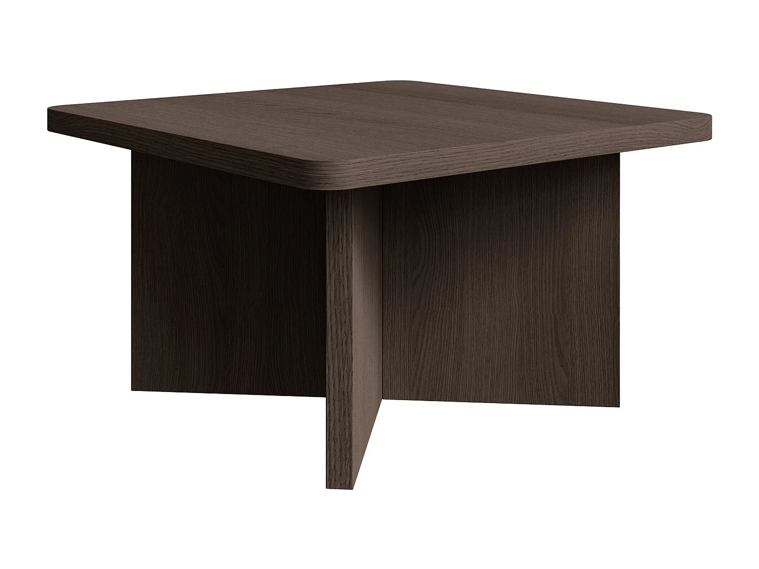 Table basse – 60 cm – frêne brun effet bois – QUBEO