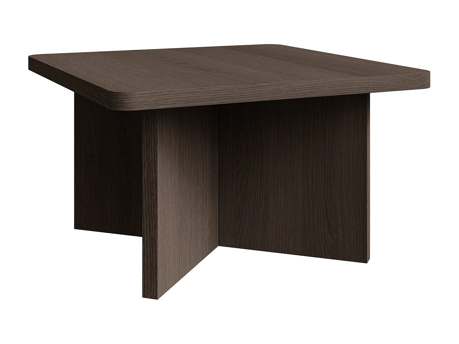 Table basse – 60 cm – frêne brun effet bois – QUBEO