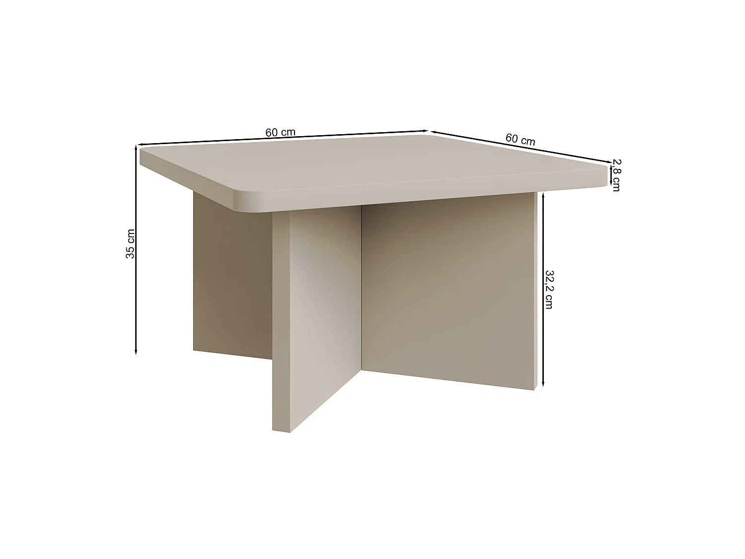 Table basse – 60 cm – gris cachemire – QUBEO