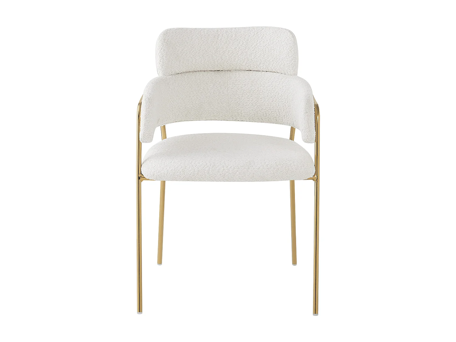 Lot de 6 chaises en velours et métal – beige et doré