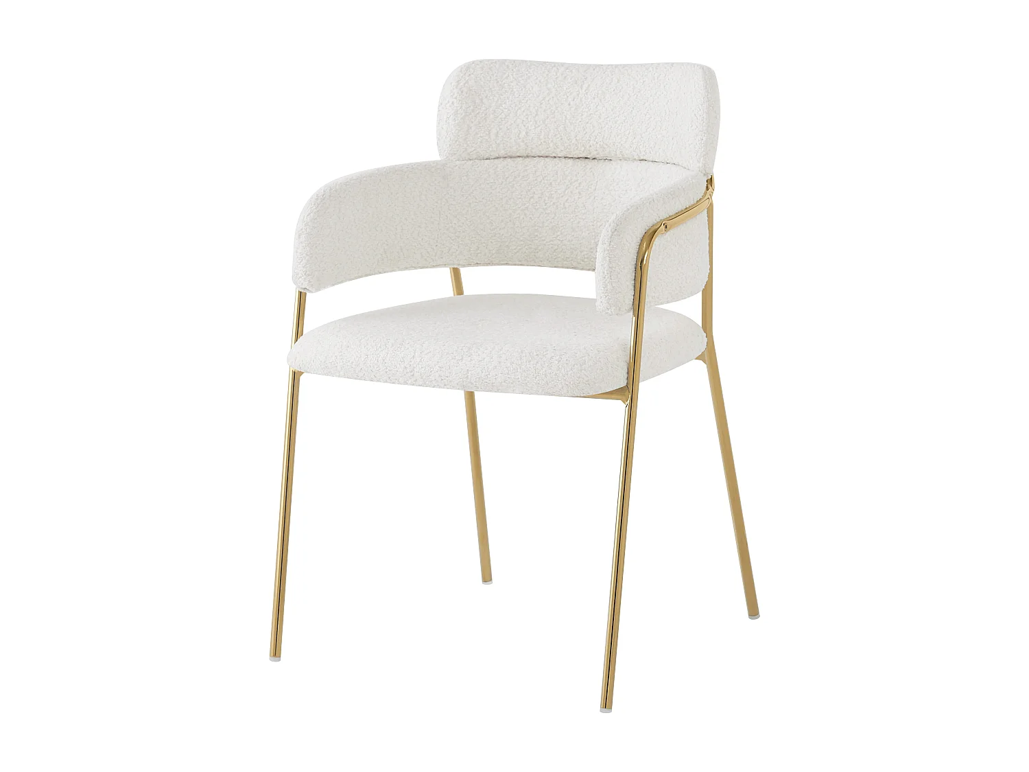Lot de 6 chaises en velours et métal – beige et doré