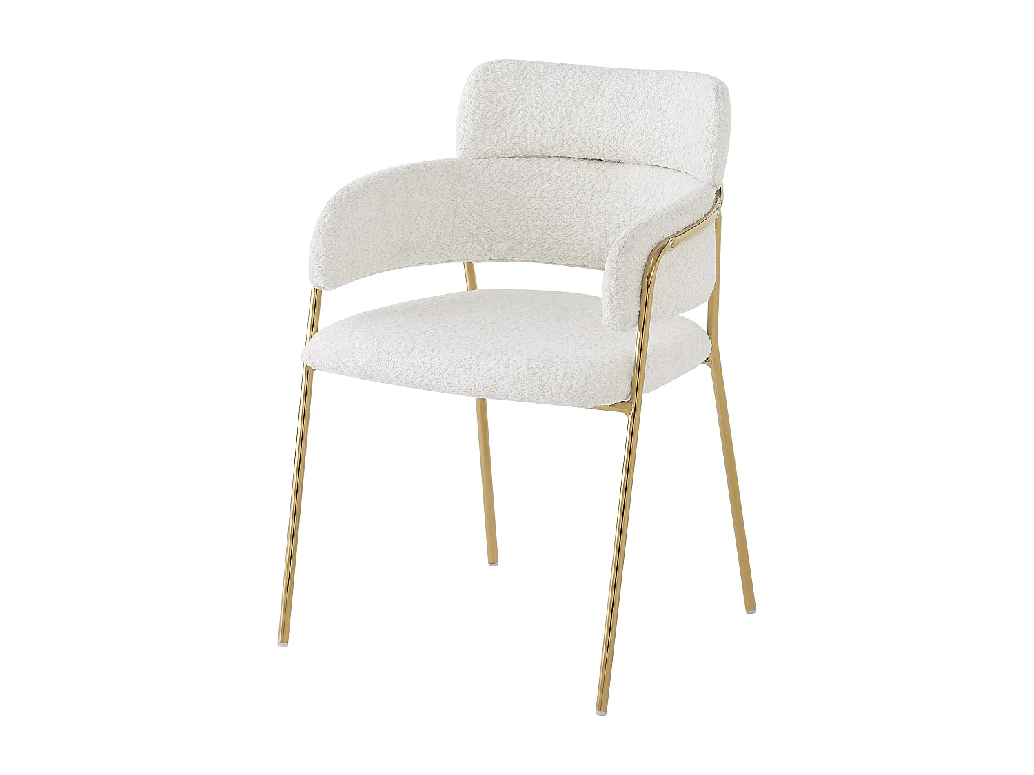 Lot de 6 chaises en velours et métal – beige et doré