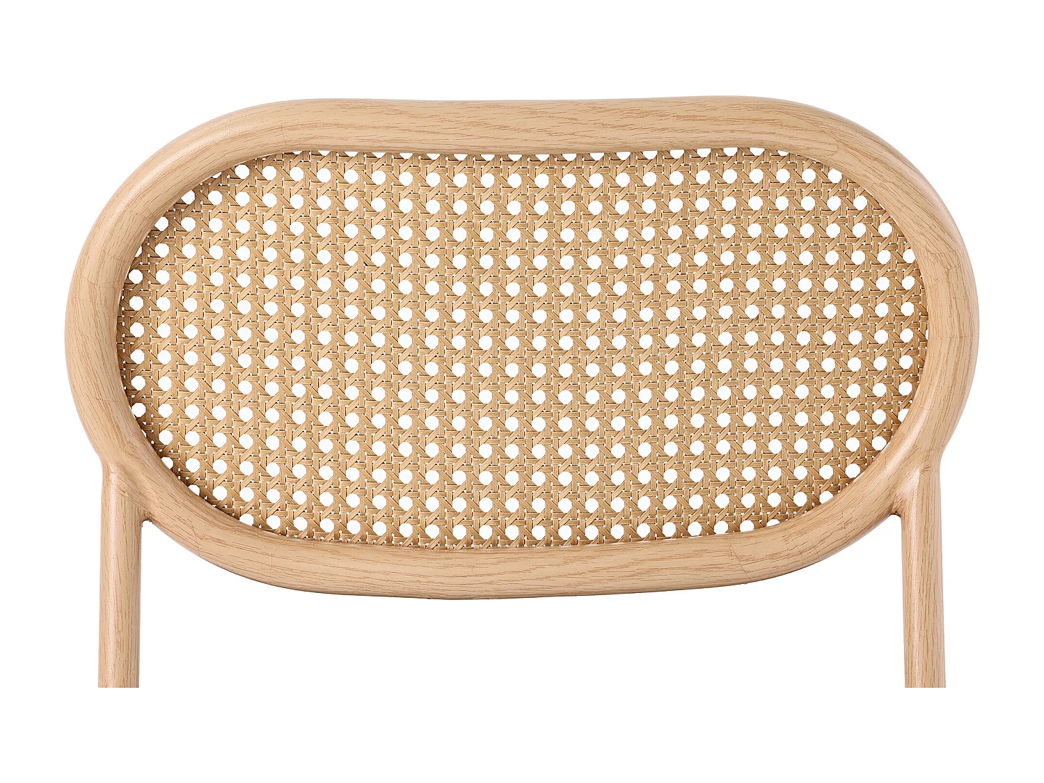 Lot de 4 chaises de salle à manger en rotin, simili cuir (PU) et métal – marron