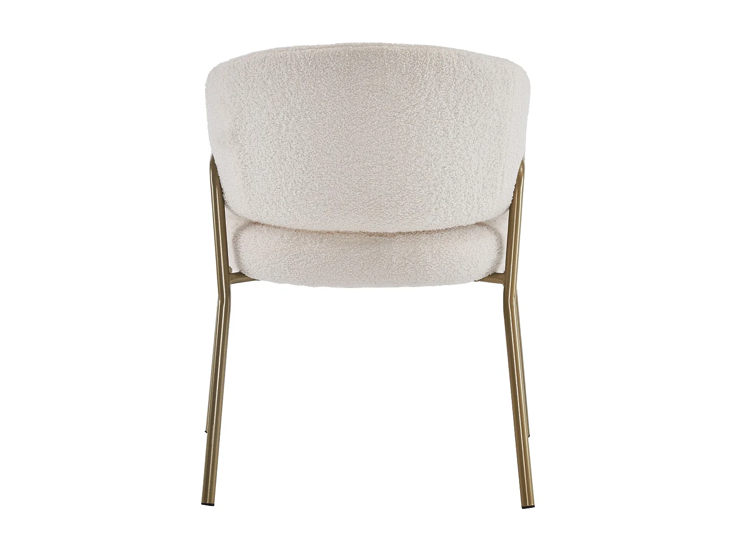 Chaise de salle à manger en polaire avec pieds en fer dorés – blanc