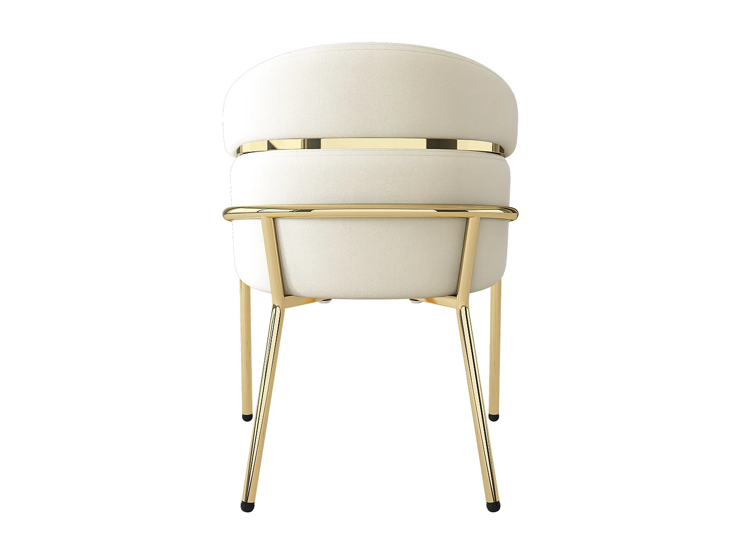 Set van 6 fluwelen stoelen met metalen poten – beige