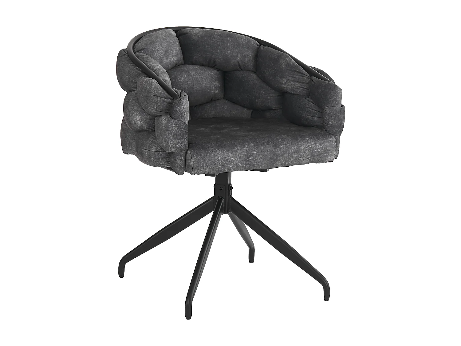 Juego de 6 sillas de comedor de terciopelo y metal – gris