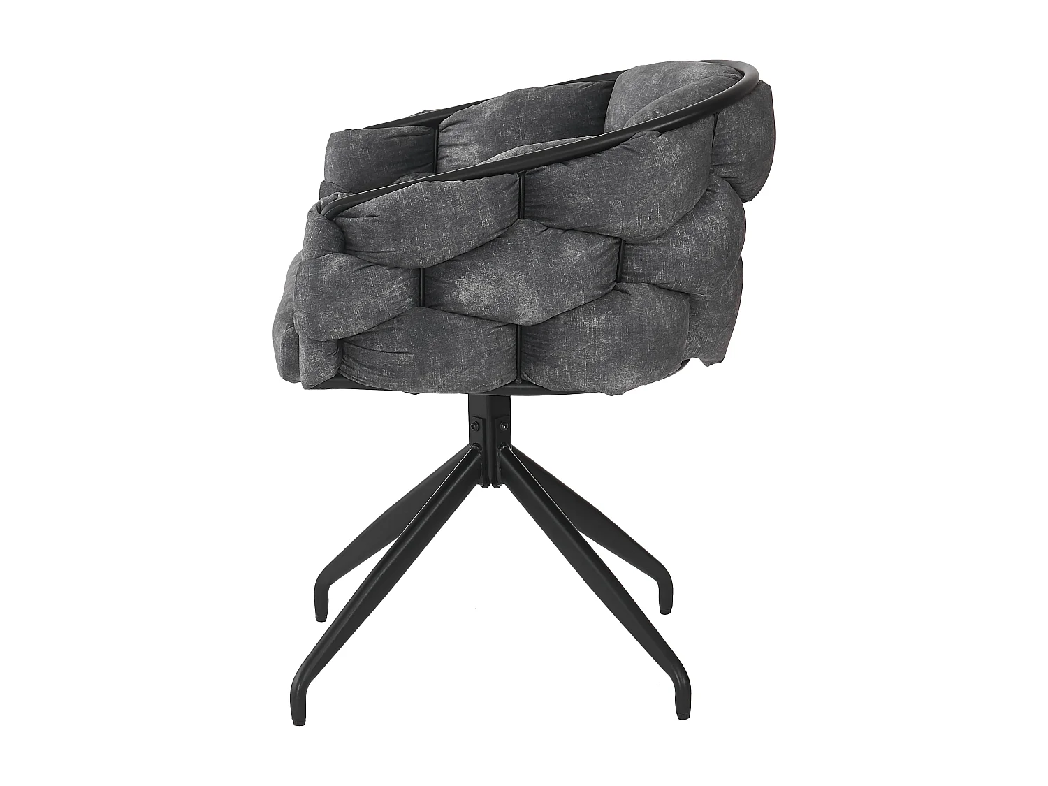 Juego de 6 sillas de comedor de terciopelo y metal – gris