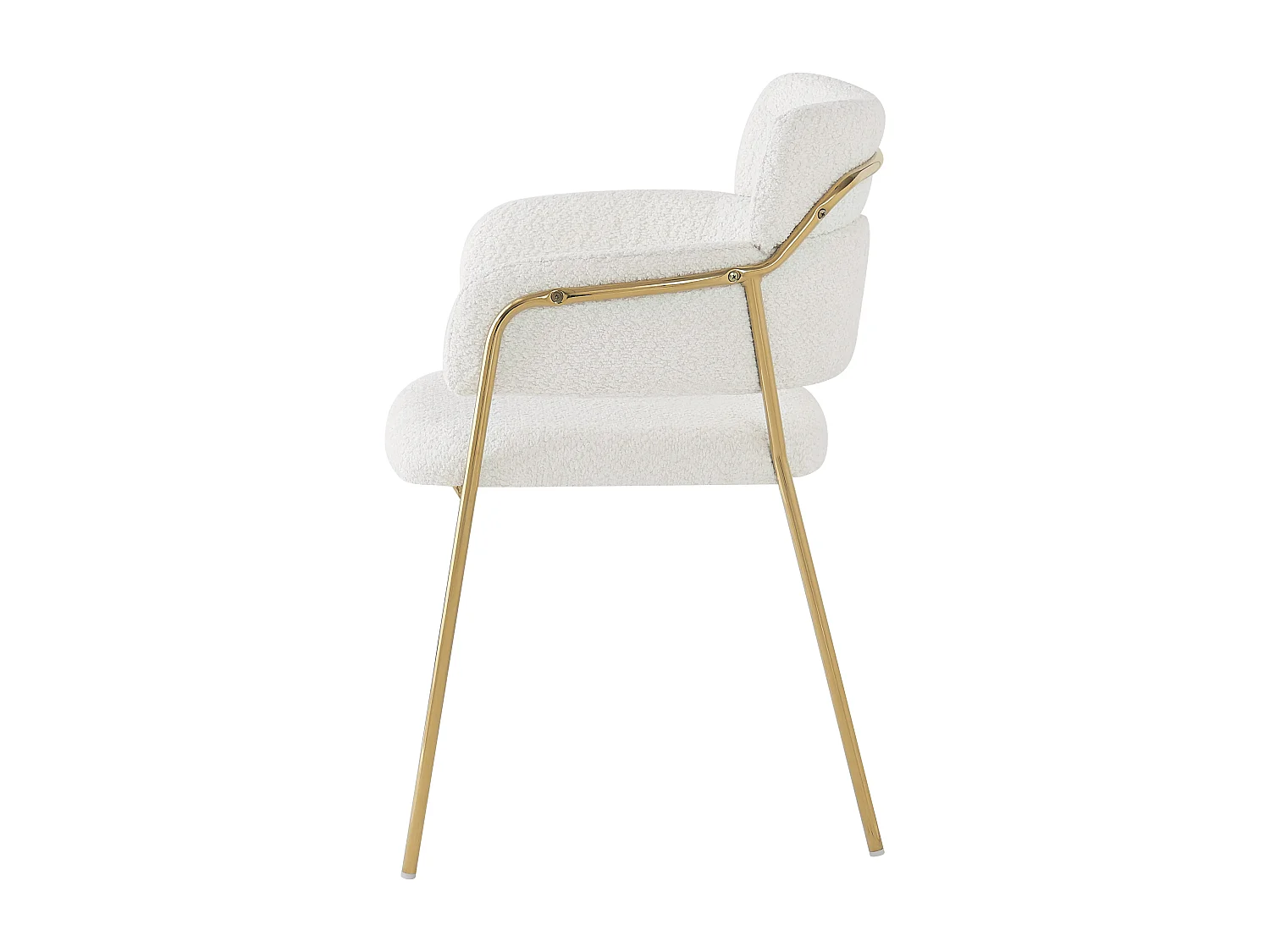 Lot de 4 chaises en velours et métal, design ergonomique – beige et doré