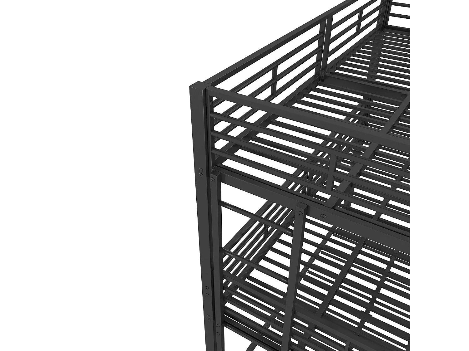 Stapelbed 90 x 200 cm - metaal - zwart - zonder matras