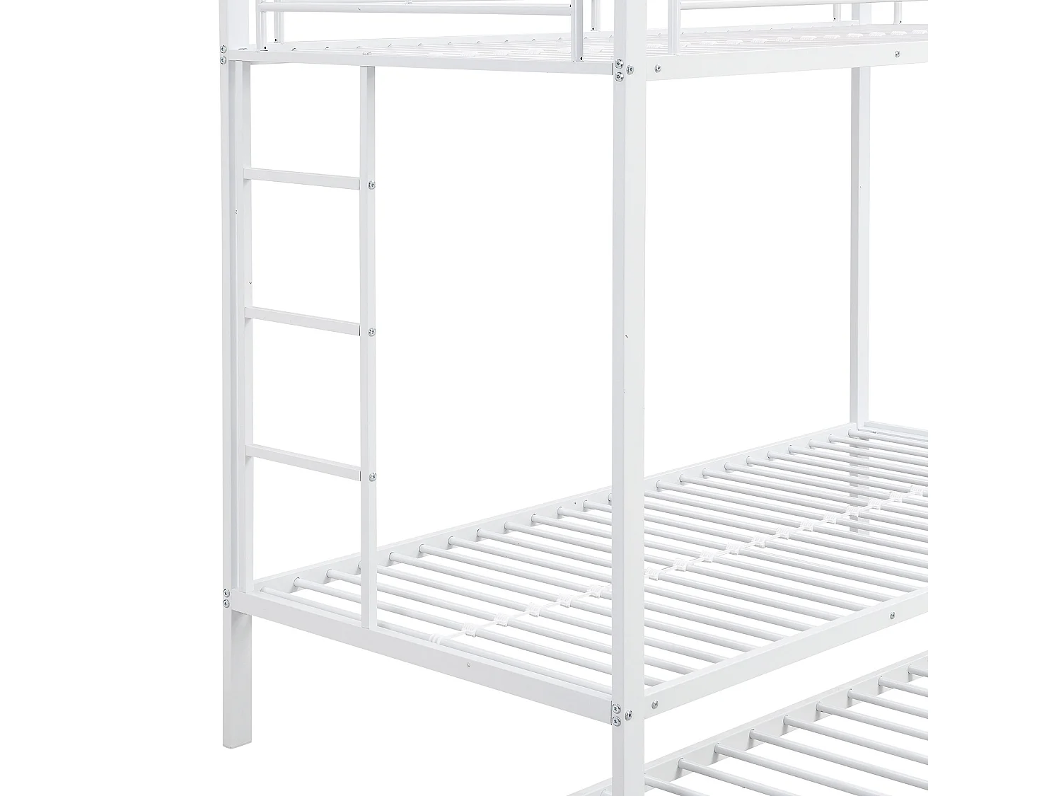 Stapelbed 90 x 200 cm - met uitschuifbed - metaal - wit