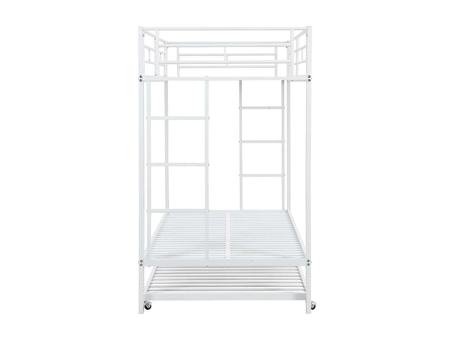 Stapelbed 90 x 200 cm - met uitschuifbed - metaal - wit