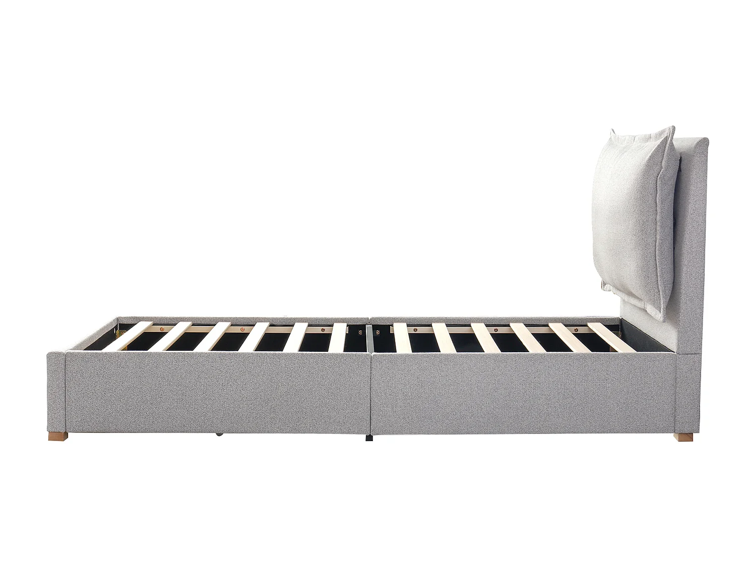 Cama infantil 90 x 200 cm - Cama individual con 1 cajón grande - chenilla gris