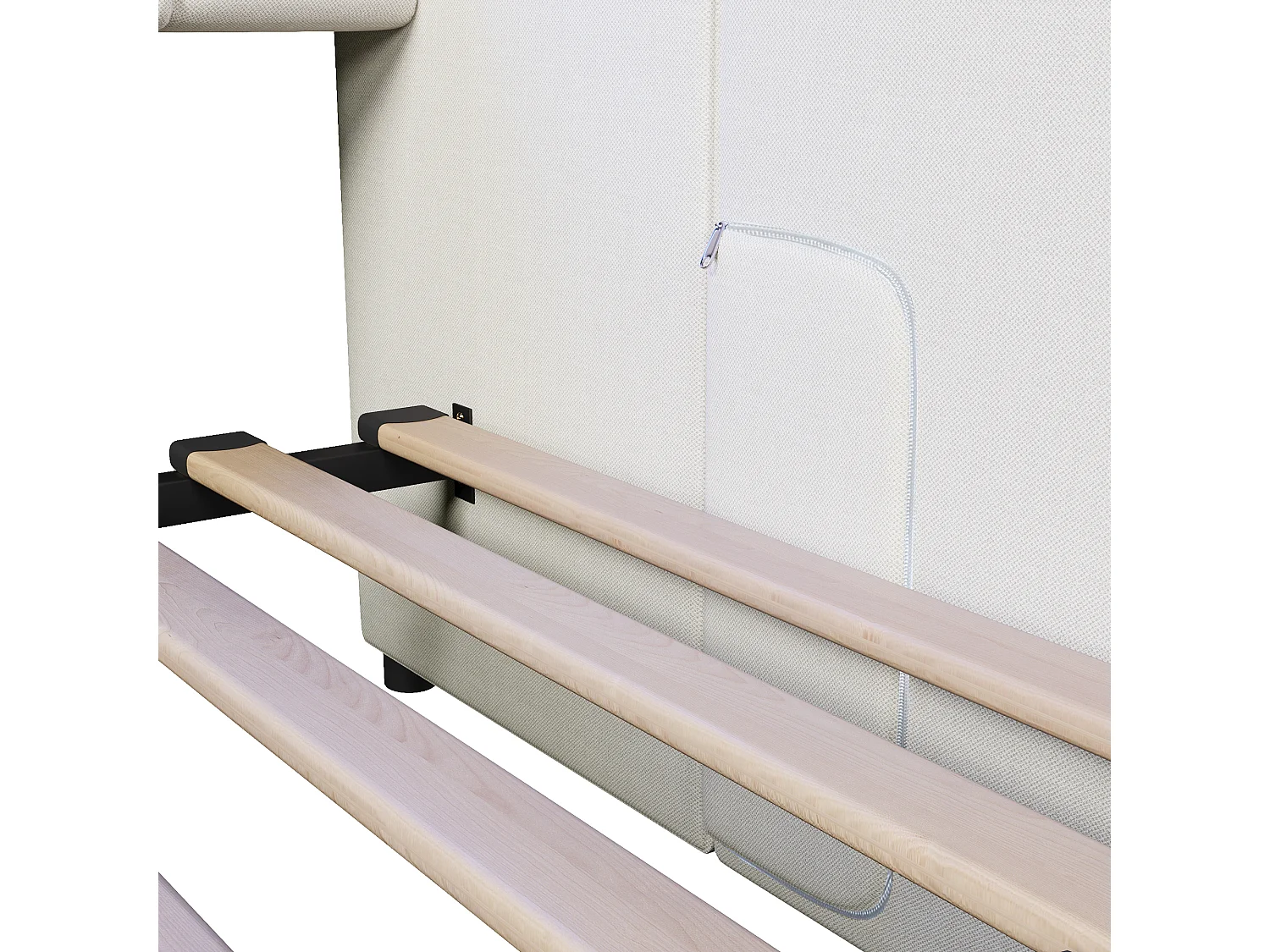 Sofá-cama 90 x 200 cm - Cama auxiliar com 2 gavetas e bolsos de arrumação - linho bege - colchão não incluído