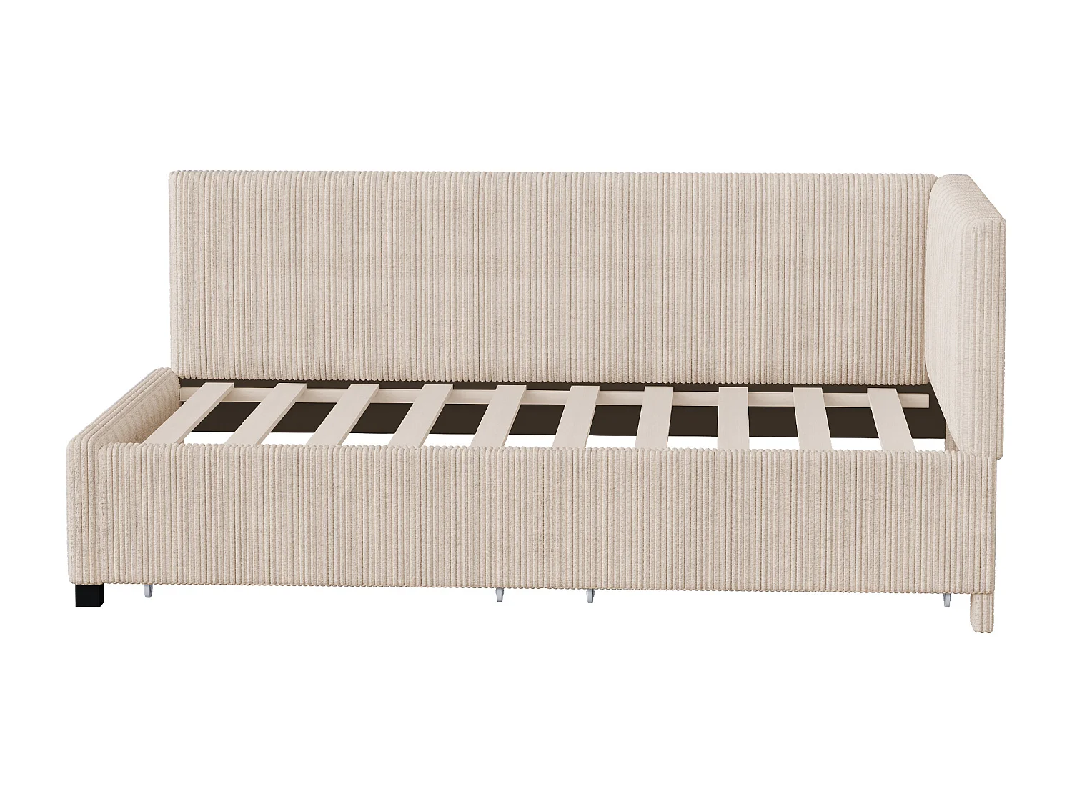 Letto per bambini 90x200 cm - con 2 cassetti, rete a doghe - beige - materasso non incluso