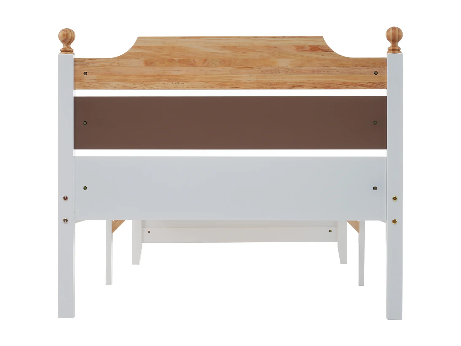 Kinderbed 90 x 200 cm - met hoofdbord en voeteneinde - wit hout - matras niet inbegrepen