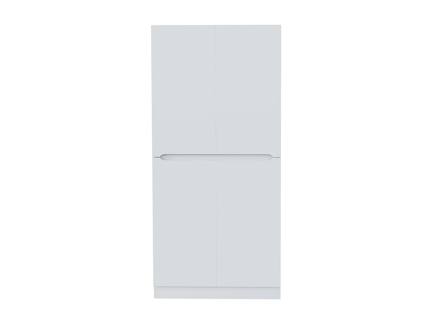 Armoire blanc - Porte manteau à 4 portes avec penderie - nombreux compartiments de rangement