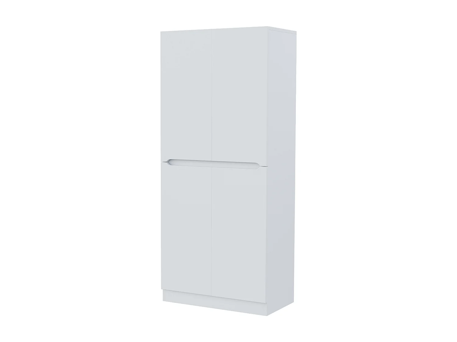 Armoire blanc - Porte manteau à 4 portes avec penderie - nombreux compartiments de rangement