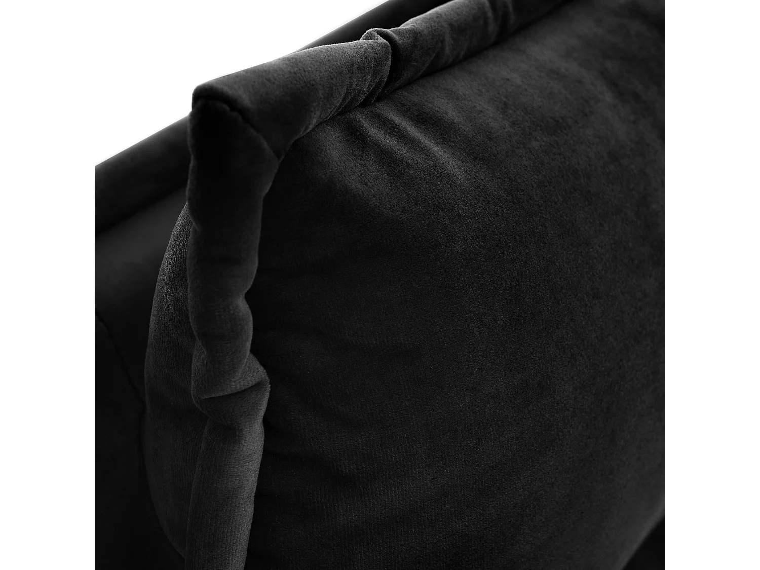 Cama com arrumação 140x200 cm - Cabeceira ajustável - Veludo preto - Colchão incluído