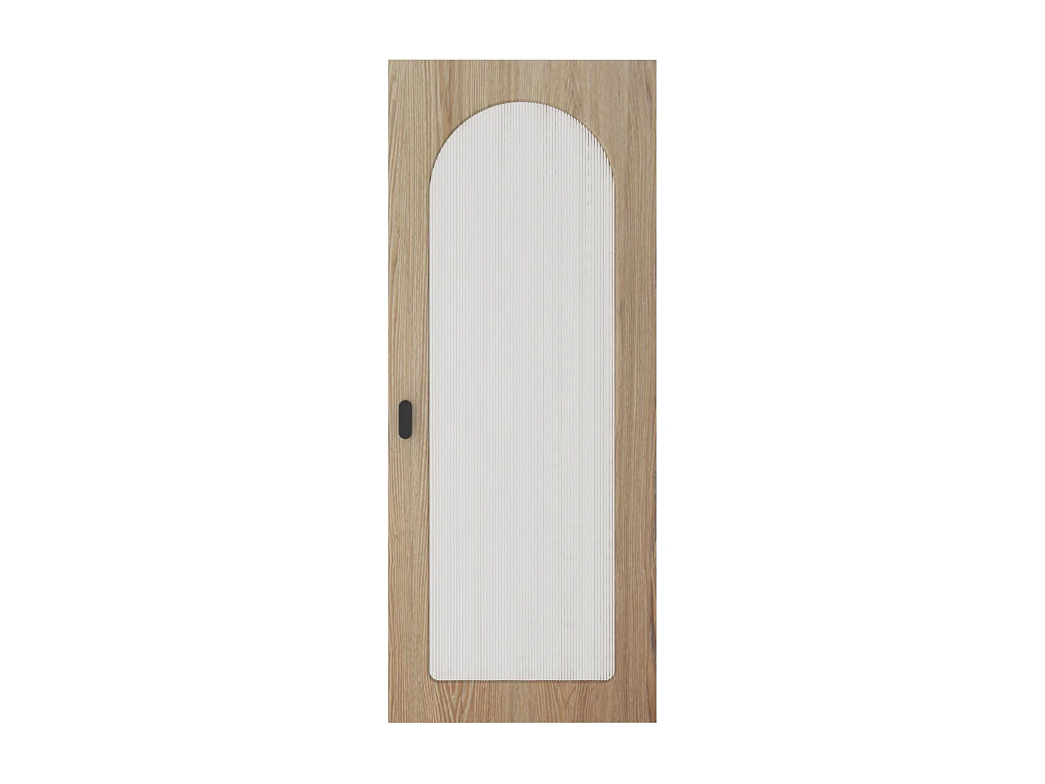 Puerta corredera empotrada en madera y MDF - Arco en vidrio templado acanalado - Alt.205 x An.83 cm - ODEZA