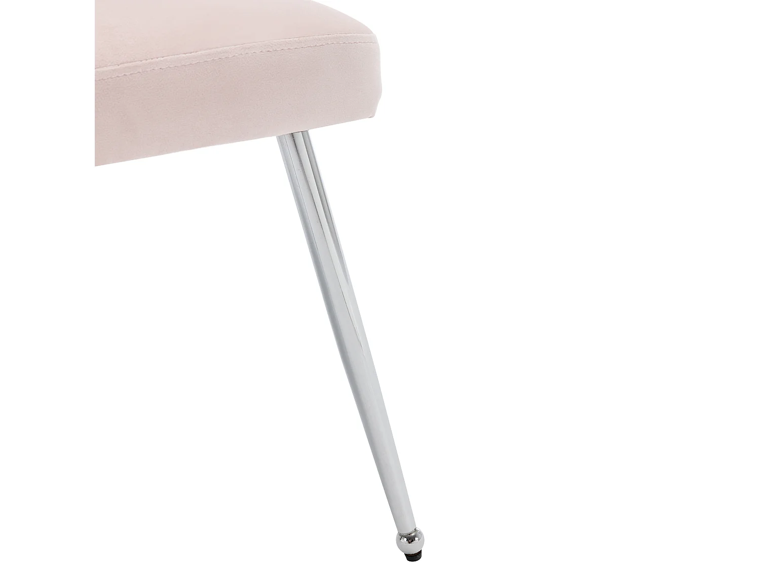 Chaise de salle à manger en velours avec coussin lombaire et pieds métal – rose