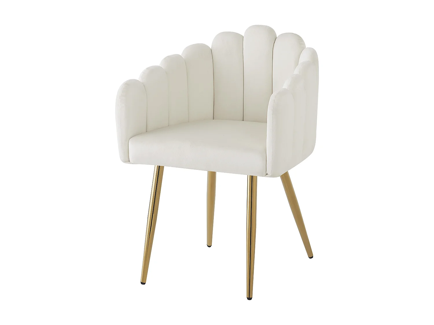 Juego de 2 sillas de terciopelo y metal – beige y dorado