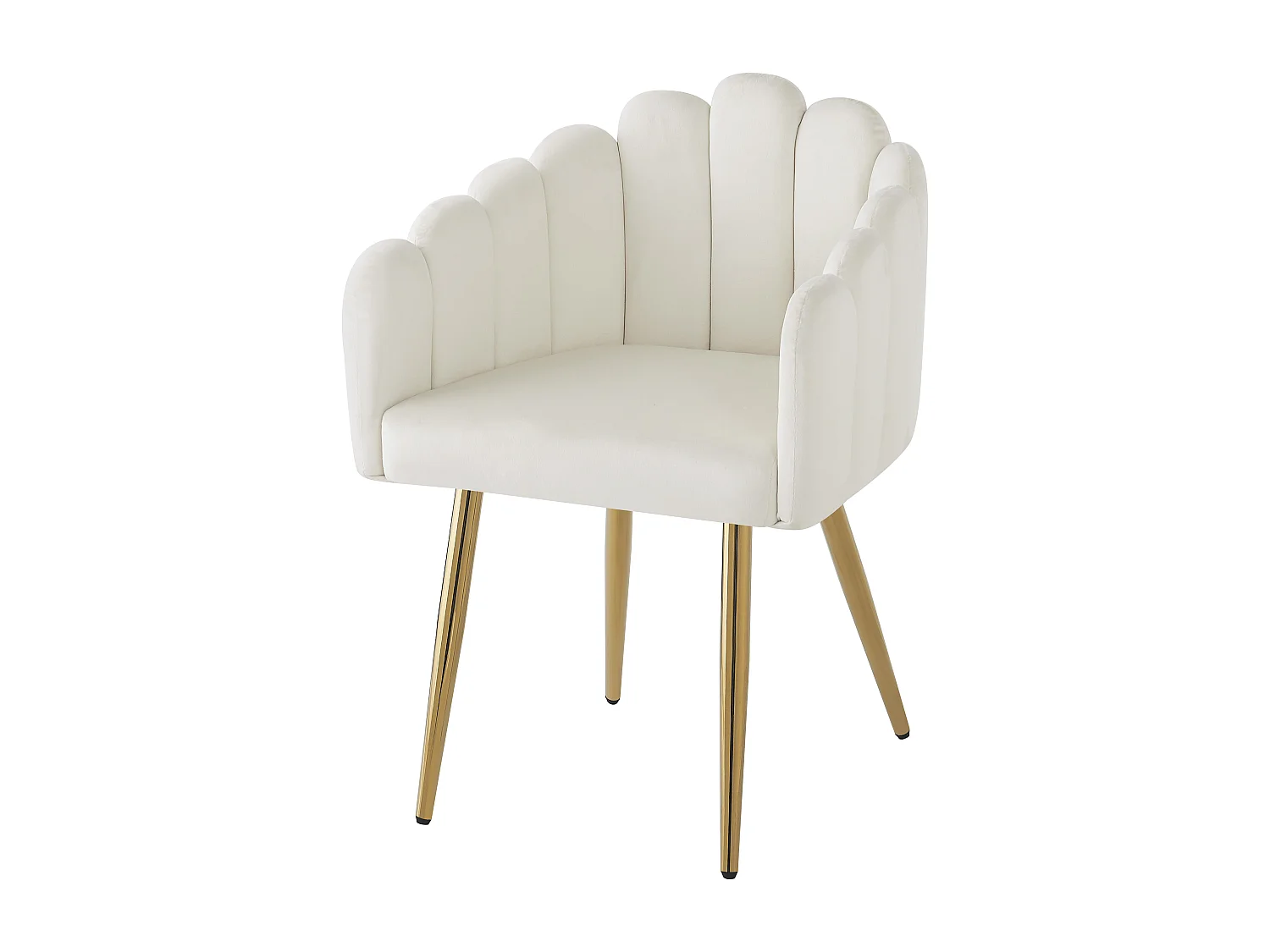 Juego de 2 sillas de terciopelo y metal – beige y dorado