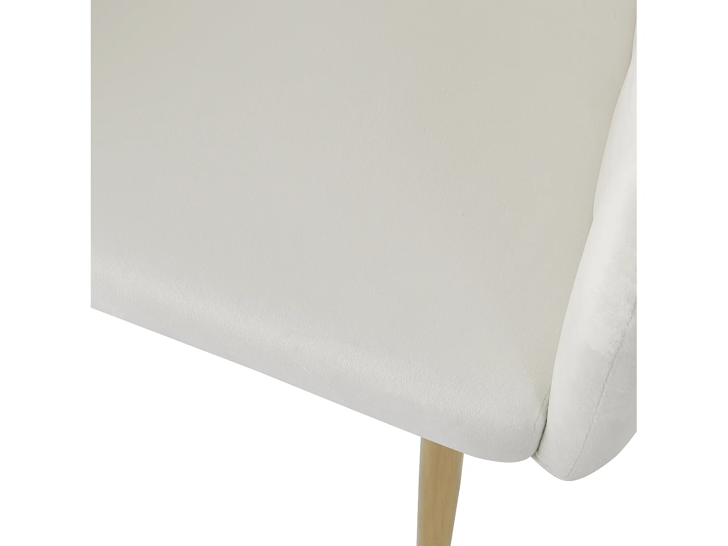 Juego de 2 sillas de terciopelo y metal – beige y dorado