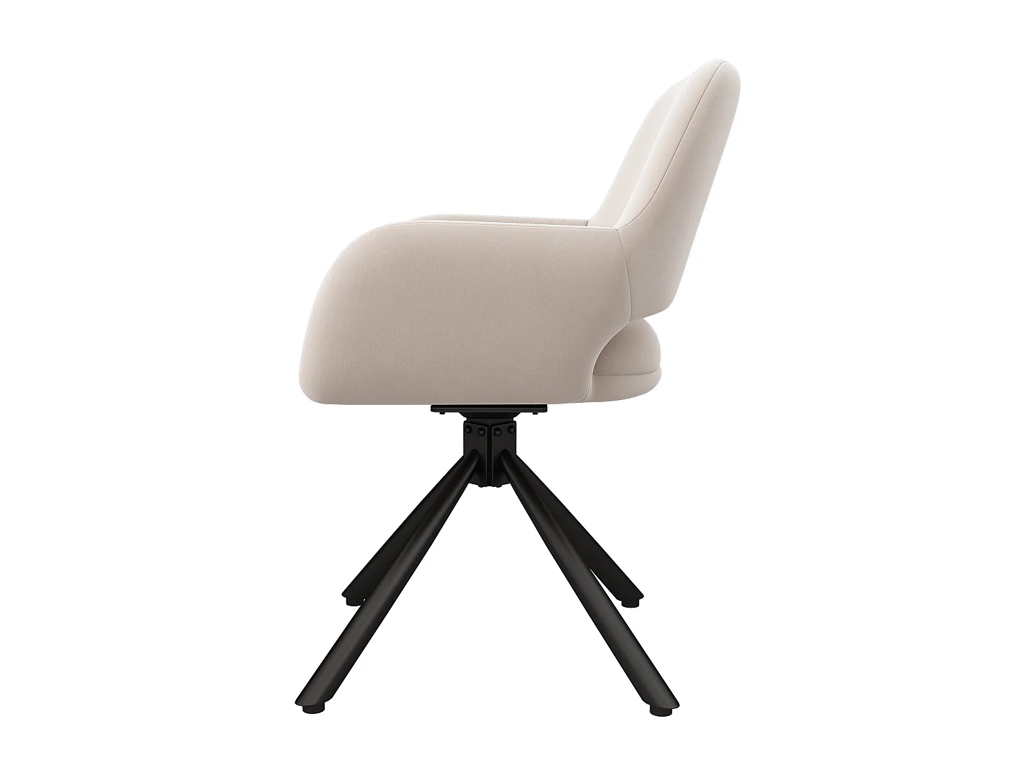 4er-Set drehbare Samtstühle mit Armlehnen, modernes Design – beige