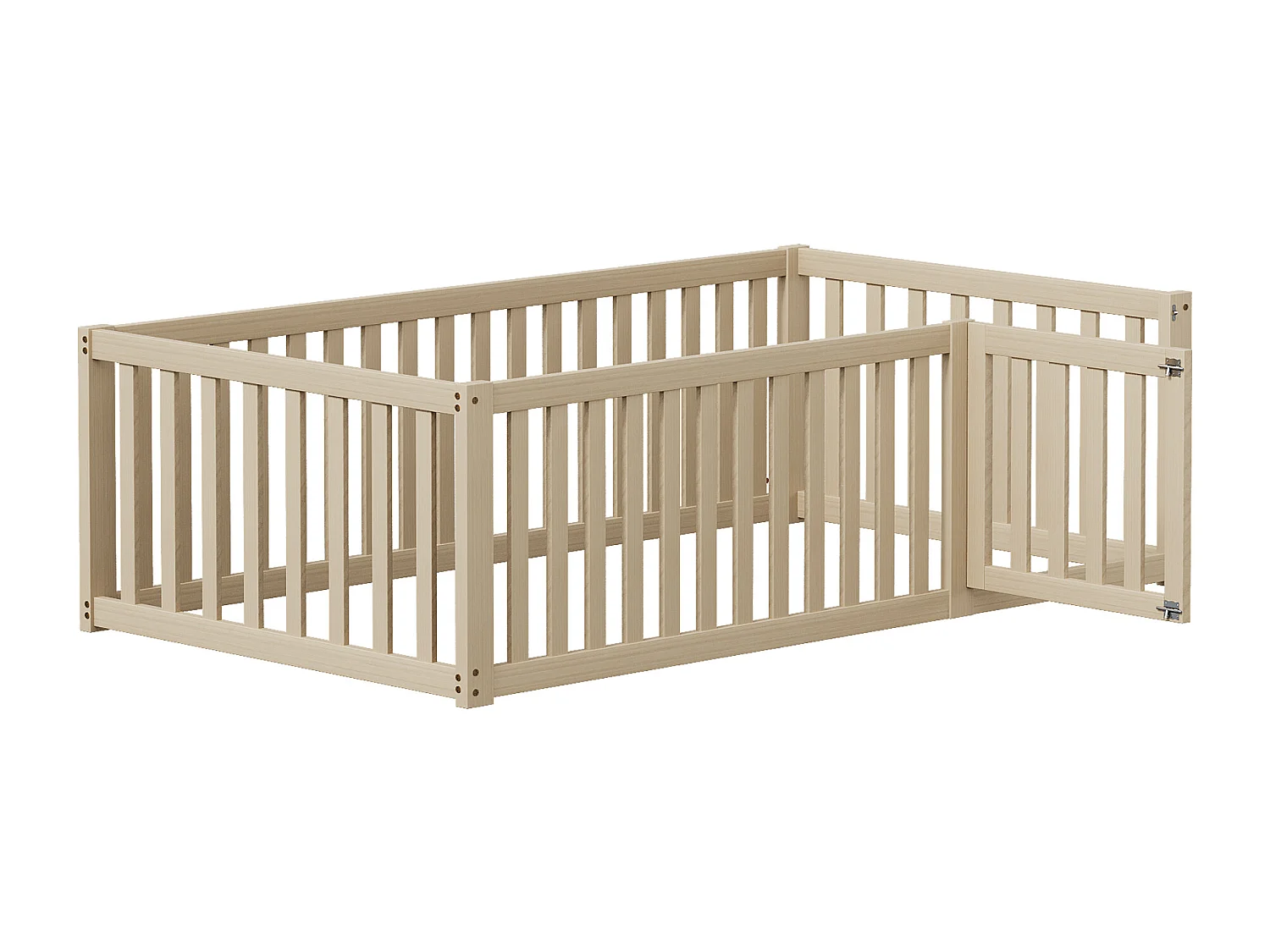 Lit enfant 90 x 200 cm - blanc/gris - sans matelas