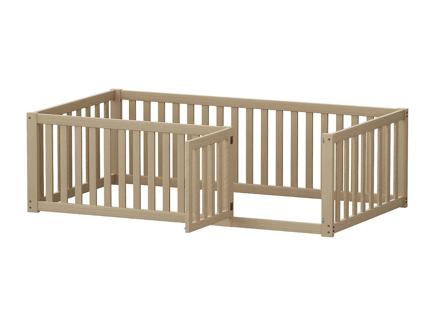 Lit enfant 90 x 200 cm - blanc/gris - sans matelas