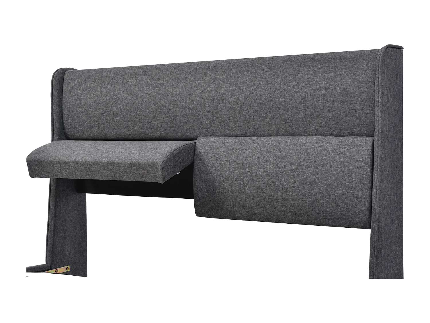 160x200 cm Opbergbed - Tweepersoonsbed met verstelbaar hoofdeinde - Linnengrijs - Matras niet inbegrepen