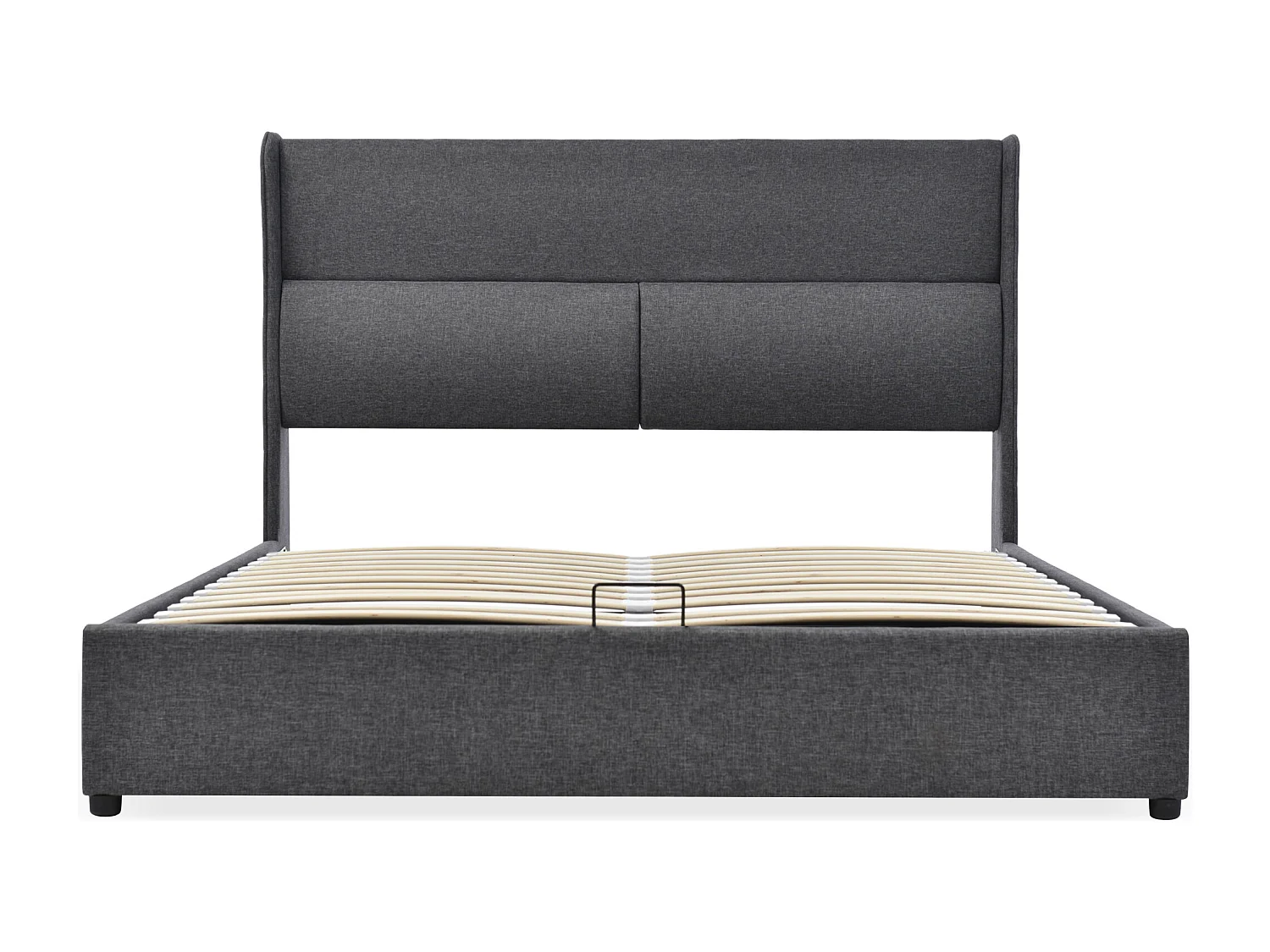 160x200 cm Opbergbed - Tweepersoonsbed met verstelbaar hoofdeinde - Linnengrijs - Matras niet inbegrepen