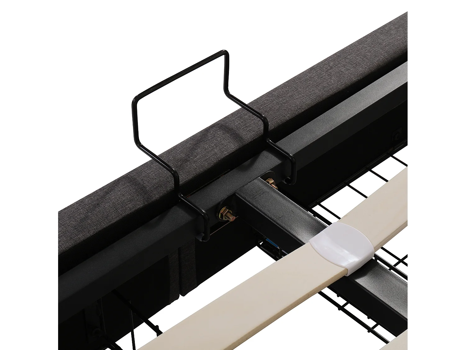 Opbergbed 180x200 cm - Volwassen bed met LED-verlichting en lades - linnengrijs - matras niet inbegrepen