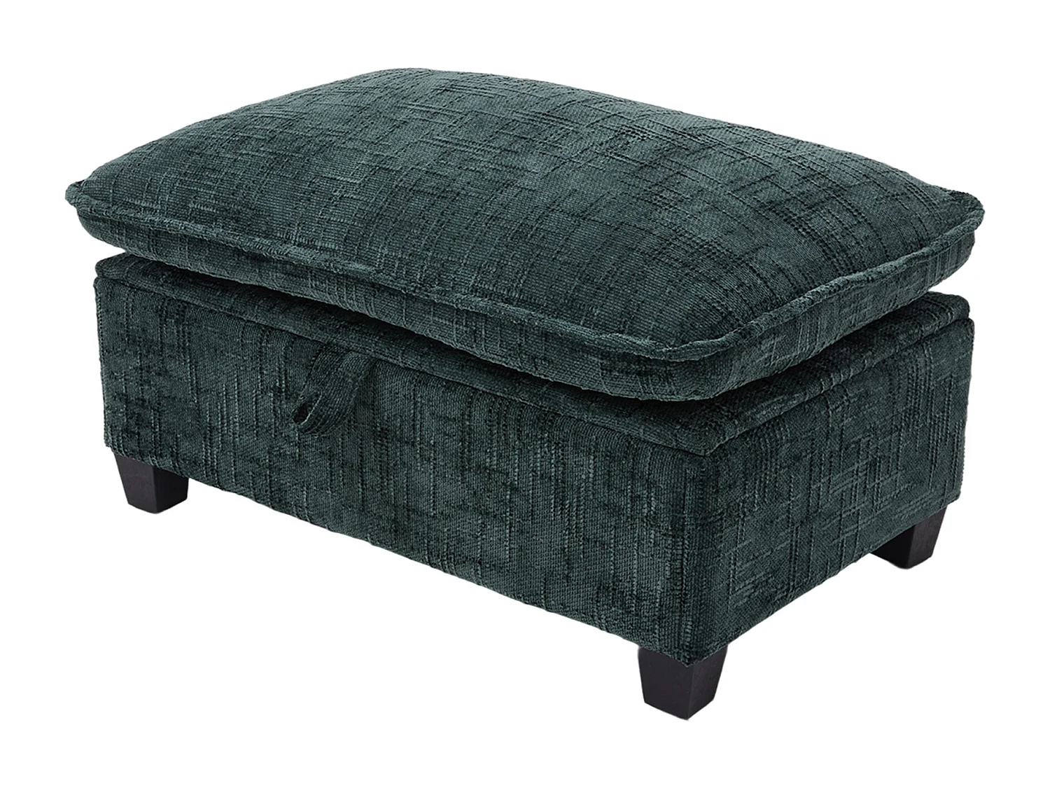 Sofá de 3 plazas con otomana - Sofá esquinero con soporte para teléfono y bolsillos laterales - Chenilla verde esmeralda