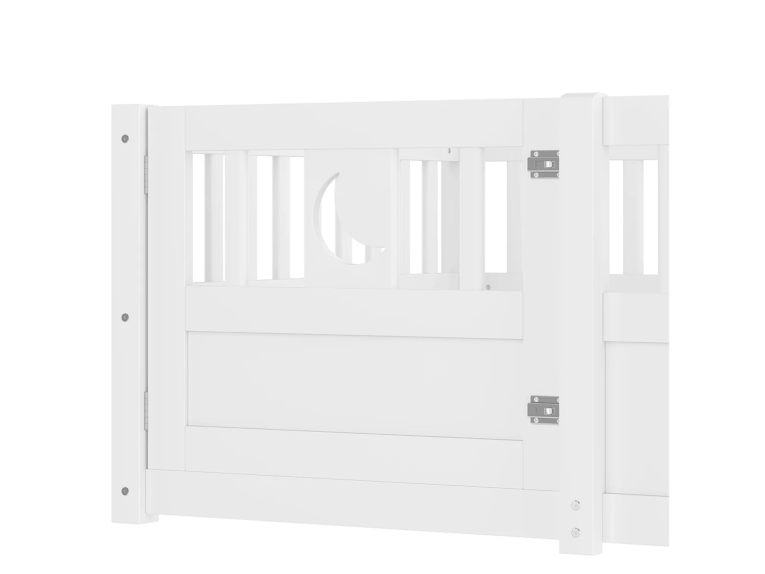 Lit enfant blanc 90 x 190 cm - Lit simple avec barrières de sécurité et porte - sans sommier - matelas non inclus