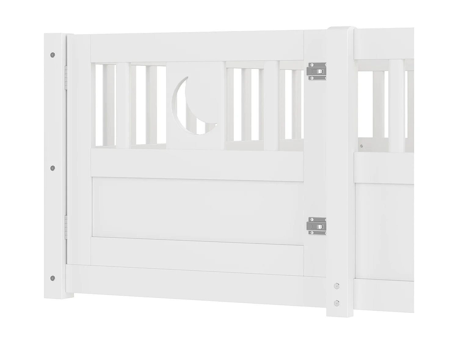 Lit enfant 140 x 190 cm - Lit adulte avec barrières de sécurité et porte - blanc - matelas non inclus