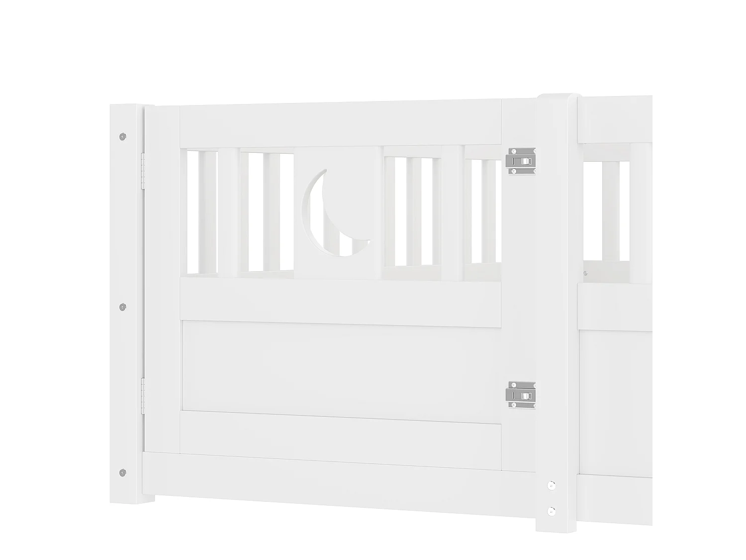Letto per bambini bianco 140 x 190 cm - Letto per adulti con sponde di sicurezza e porta - senza rete a doghe - materasso non incluso