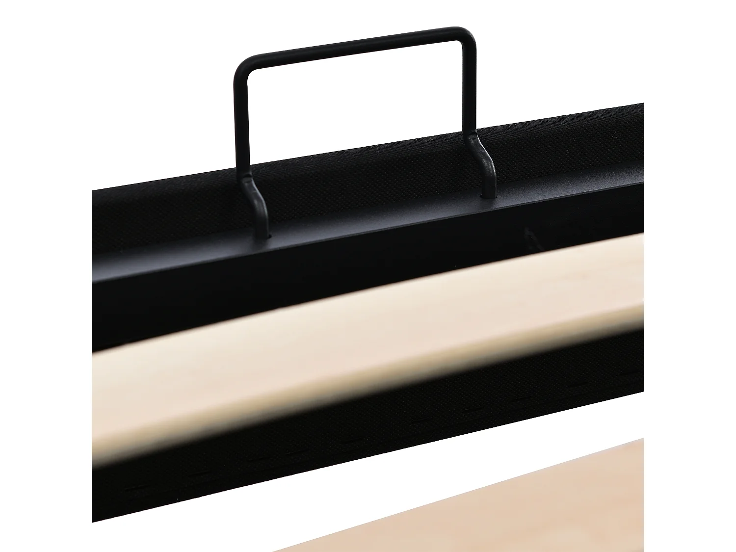 Lit coffre 140x200 cm - Lit adulte avec tête de lit capitonnée - beige coton - matelas inclus