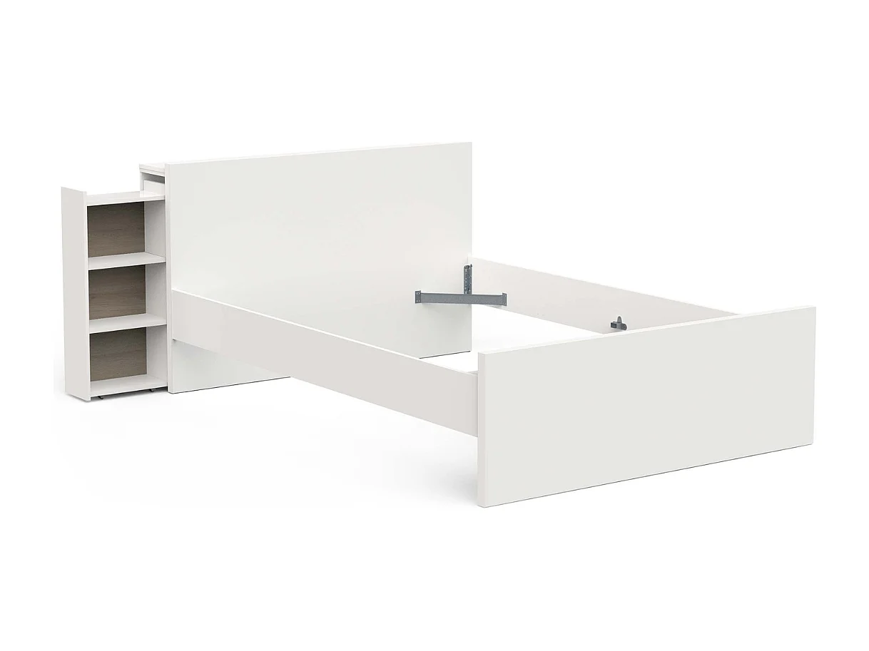 Tête de lit pour lit 140 / 160 cm décor chêne et blanc mat - CLYDE