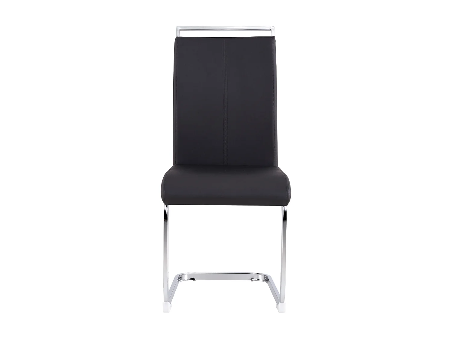 Set van 4 eetkamerstoelen - metalen frame en kunstlederen bekleding - zwart PU