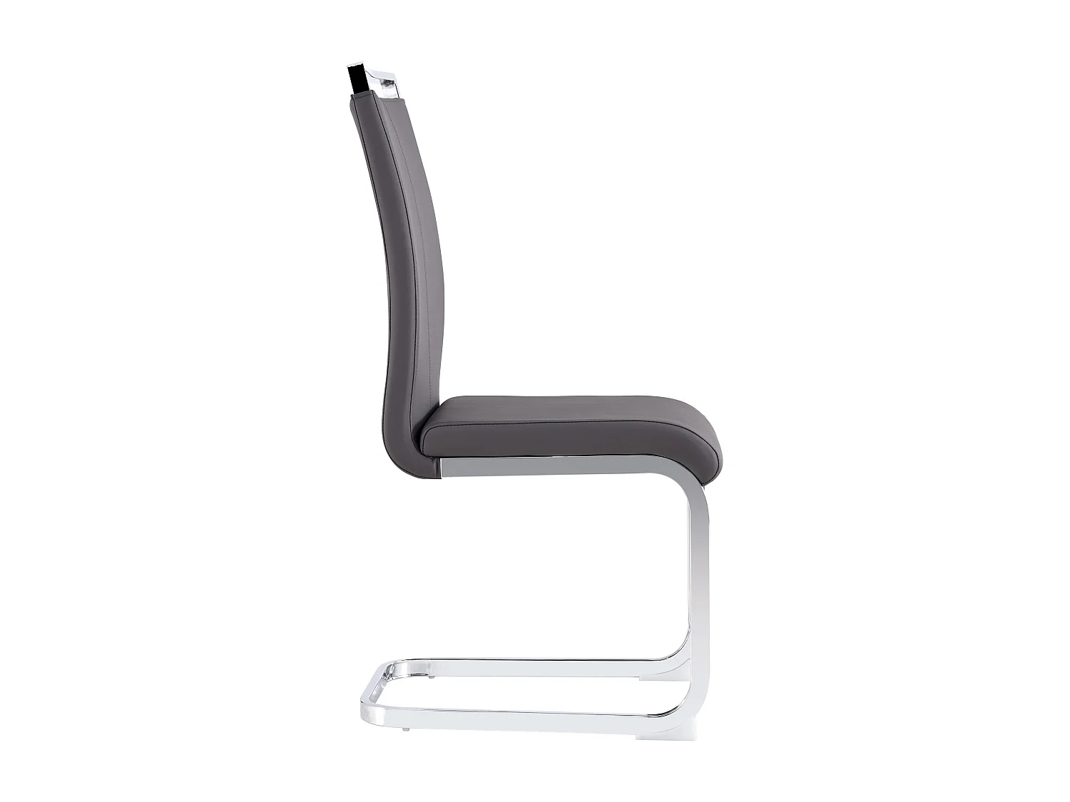 Lot de 4 chaises de salle à manger - structure en métal et revêtement en similicuir - PU gris