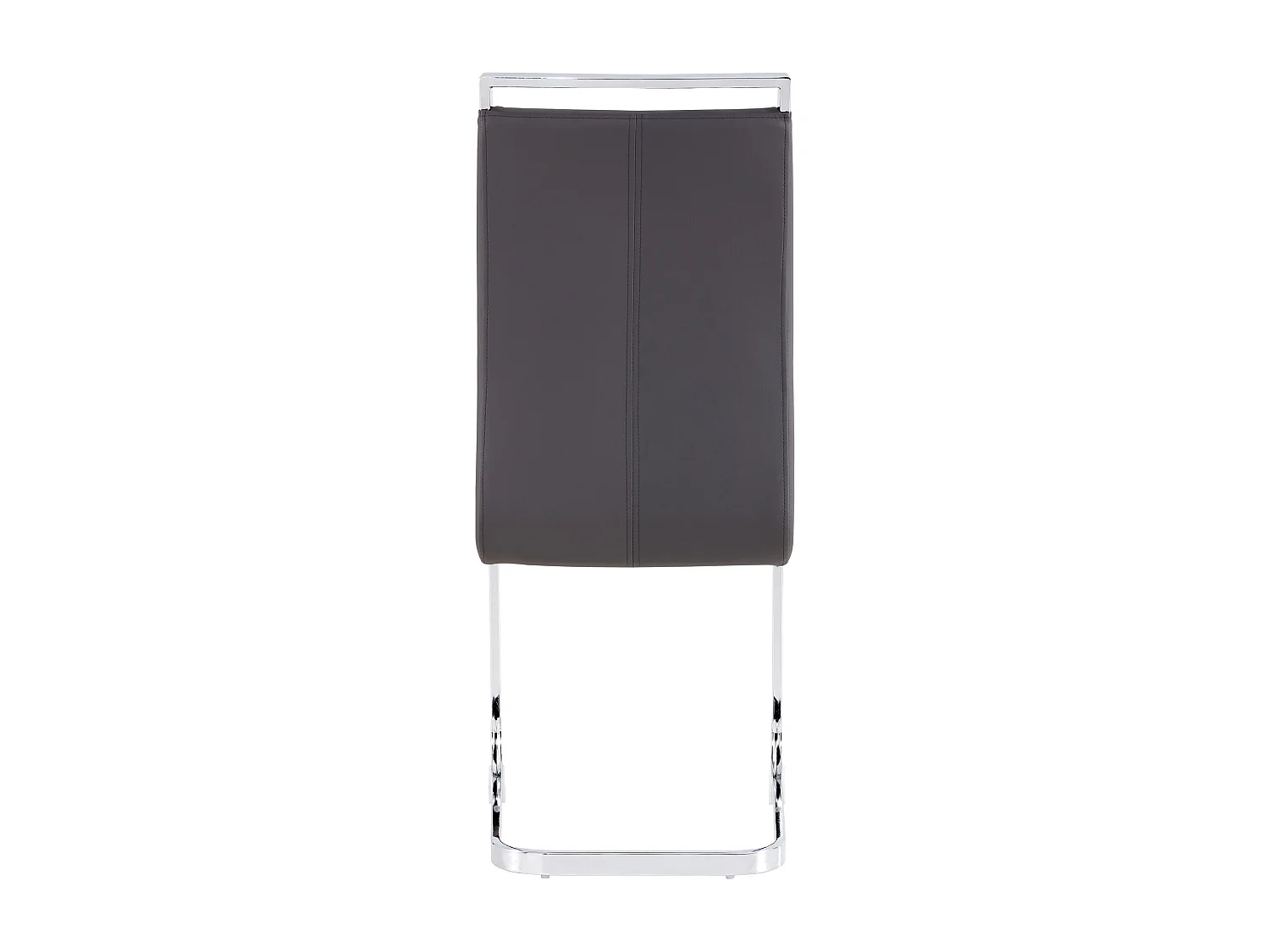 Lot de 4 chaises de salle à manger - structure en métal et revêtement en similicuir - PU gris