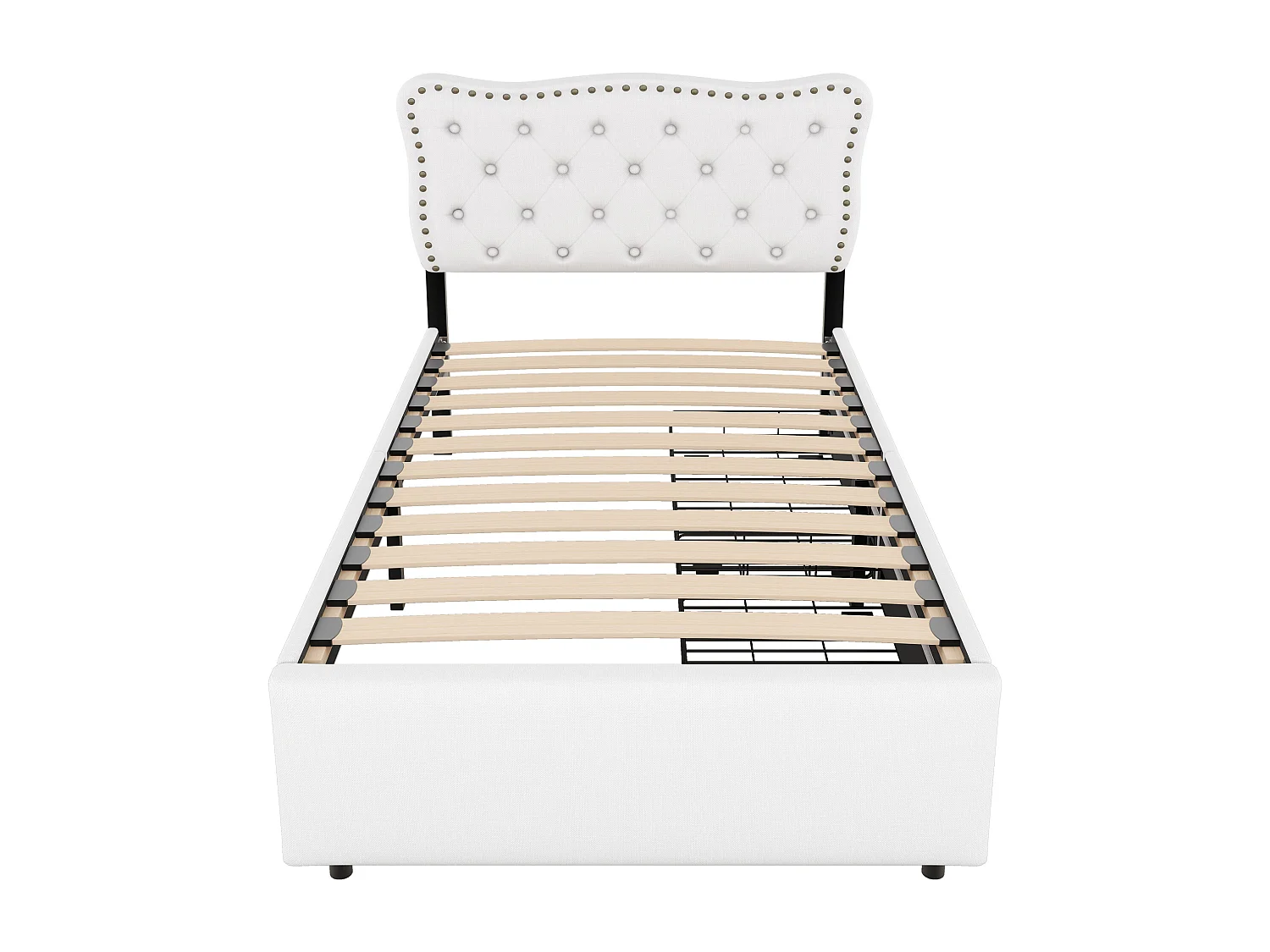 Kinderbett 90 x 200 cm – mit 2 Schubladen – Hellbeige