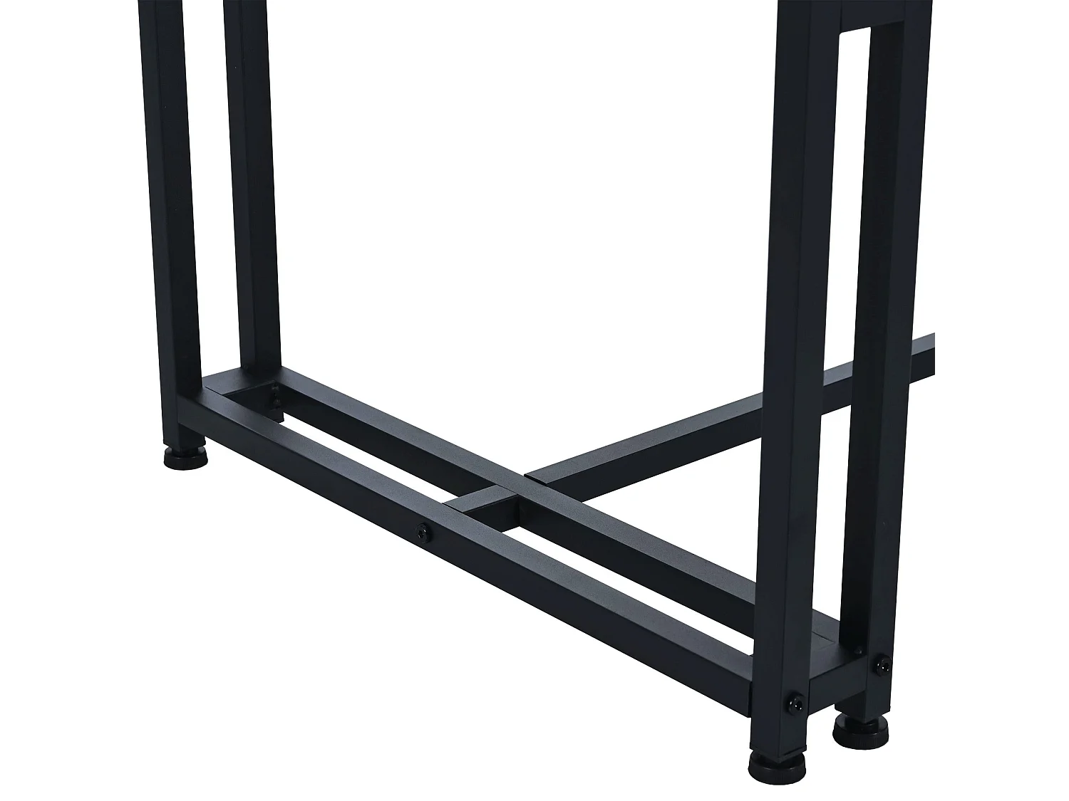 Prostokątny stół jadalny 140 x 80 cm - czarne nogi i metalowa rama - biały blat MDF